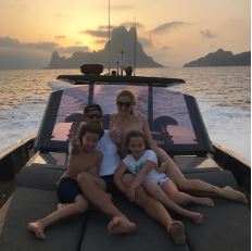 Jennifer Gereis and her family enjoying the beautiful sunset.
