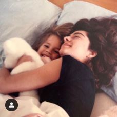 Childhood photo of Melia Kreiling with her mother.