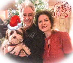 Saundra Santiago and her husband on the occasion of Christmas.