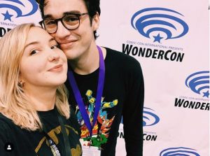 Audrey Whitby and her boyfriend volunteering for Wondercon.