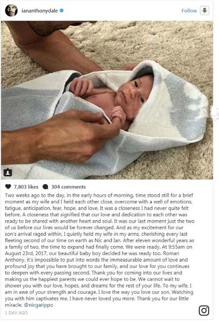 Nicole Garippo's and Ian Anthony Dale newborn,