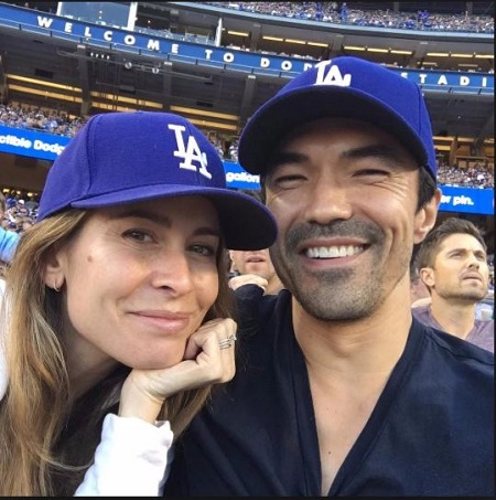 Nicole and Ian weaing LA dodgers