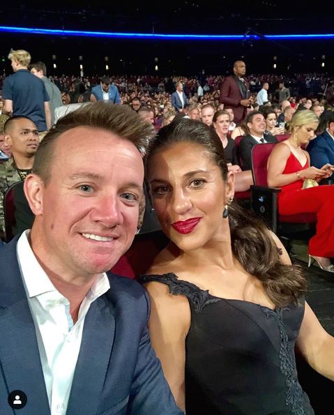 Carli Lloyd and her husband attend the Excellence in Sports Performance Yearly Award function in Los California, California.