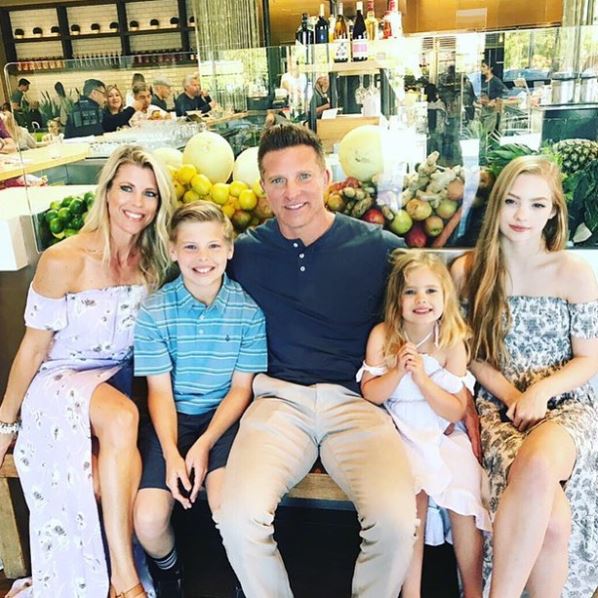 Steve Burton and his wife with their children celebrating Happy Easter Day.