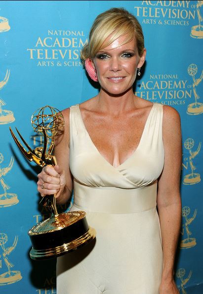 Maura West poses with the Outstanding Lead Actress Award in the press room at the 37th Annual Daytime Entertainment Emmy Awards held at the Las Vegas Hilton on 27th June 2010, in Las Vegas, Nevada.