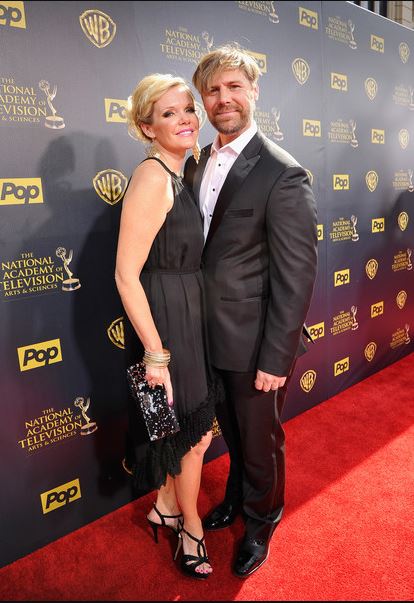 Maura West and his husband, Scott DeFreitas arrived at the 42nd Annual Daytime Emmy Awards at Warner Bros. Studios on 26th April 2015, in Burbank, California.