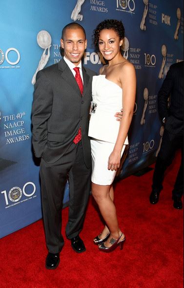 Bryton McClure with his wife, Ashley Leisinger arrived at the 40th NAACP Image Awards held at the Shrine Auditorium on 12th February 2009, in Los Angeles, California.