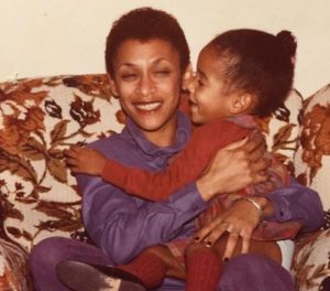 Childhood photo of Sasha Gates with her mother.