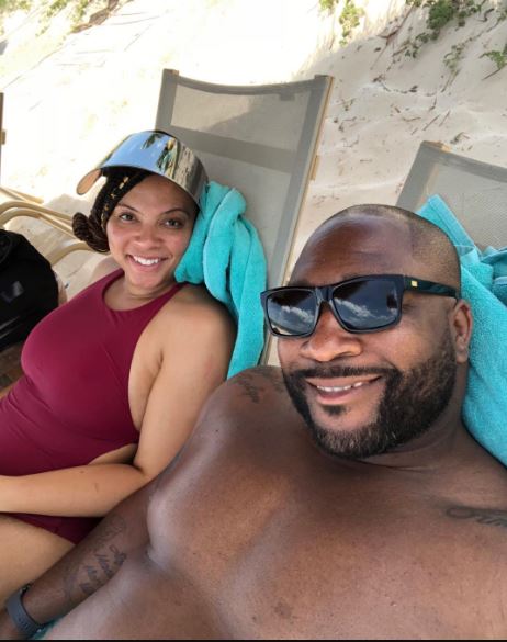 Marcus Spears with his wife, Aiysha Smith.