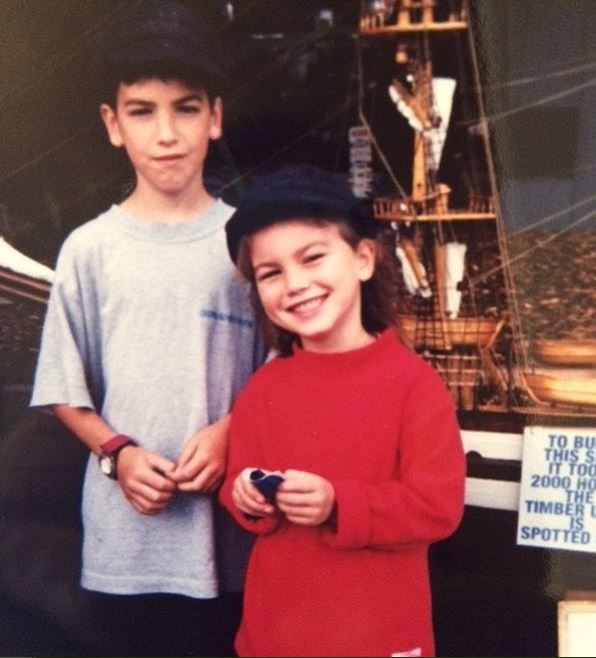 Childhood photo of Charlotte Best with her older brother.