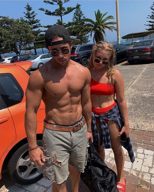 Olivia Deeble and her boyfriend, Orpheus Pledger in North Bondi, New South Wales.