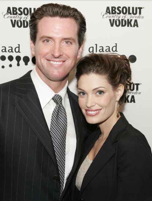 Photo of Gavin Newsom and his first wife, Kimberly Guilfoyle.