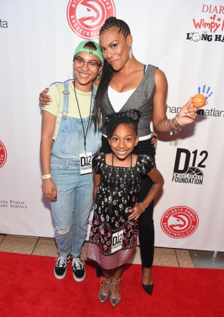 April Parker-Jones and her kids arrived at Diary Of A Wimpy Kid: The Long Haul" Atlanta screening hosted by Dwight Howard at Regal Atlantic Station on 14th May 2017, in Atlanta, Georgia.