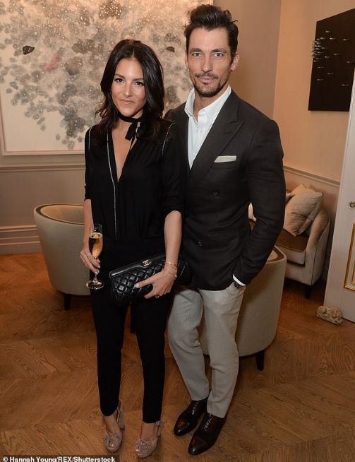 David Gandy with his girlfriend, Stephanie Mendoros at Essex-born David's home in Fulham, south-west London in April 2017.