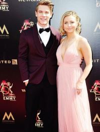 Lucas Adams with his girlfriend, Shelby Wulfert on the arrival of Primetime Emmy Award.