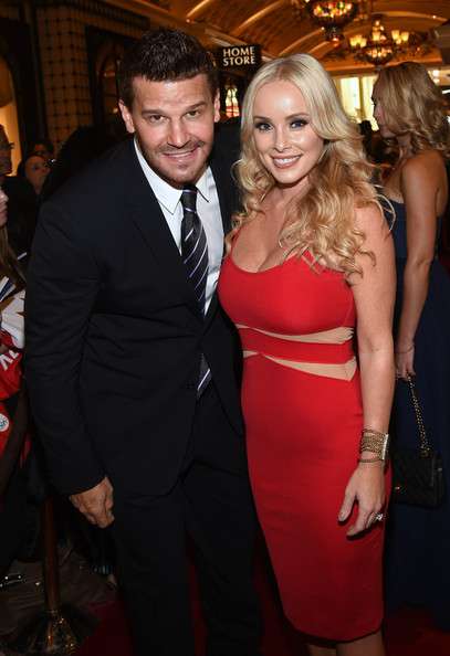 Jaime Bergman and her husband, David Boreanaz arrived on the red carpet prior to the NHL Awards at Encore Las Vegas on 24th June 2014, in Las Vegas, Nevada.