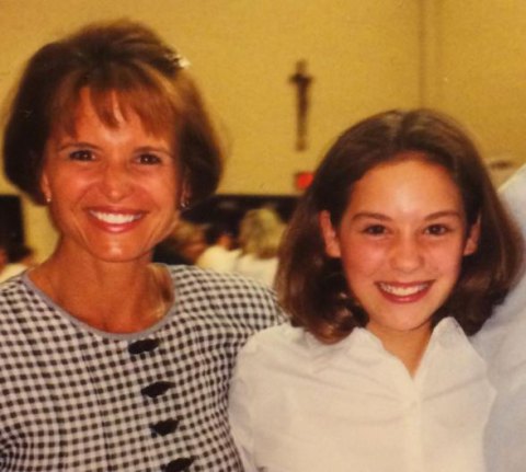 Martha Harms with her mother in her childhood