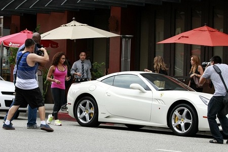 Mel B ferrari car spotted in california