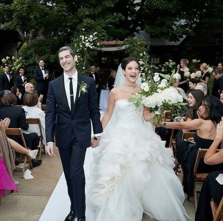 Alaia Baldwin on her wedding day along her husband Andrew Aronow