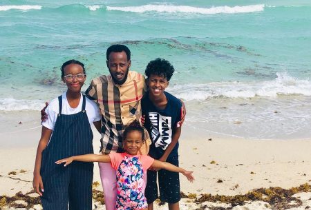 Ahmed Hirsi with his children