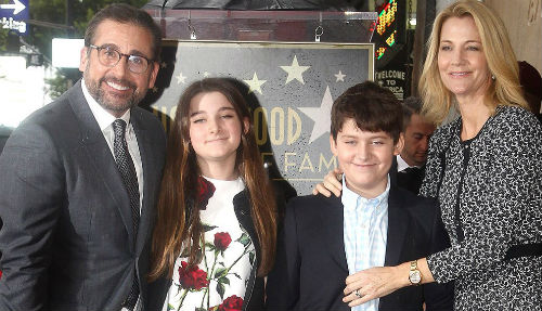 Nancy Carell and her husband Steve Carell and their children