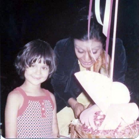 Catherine Bell with her mom