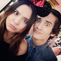 Stella Hudgens with her ex-boyfriend, Alec Holden.    