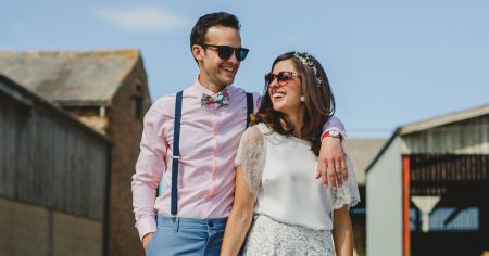 Keeley Donovan and her husband on their wedding day