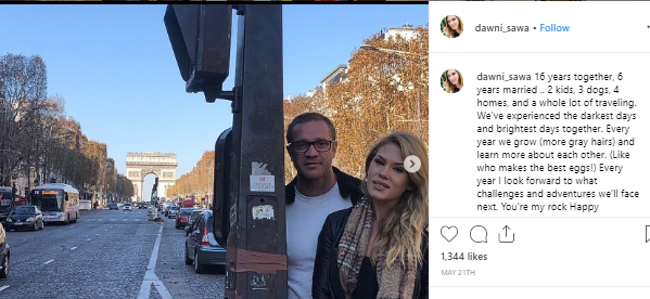 dawni sahanovitch wished her husband on the occasion of their anniversary