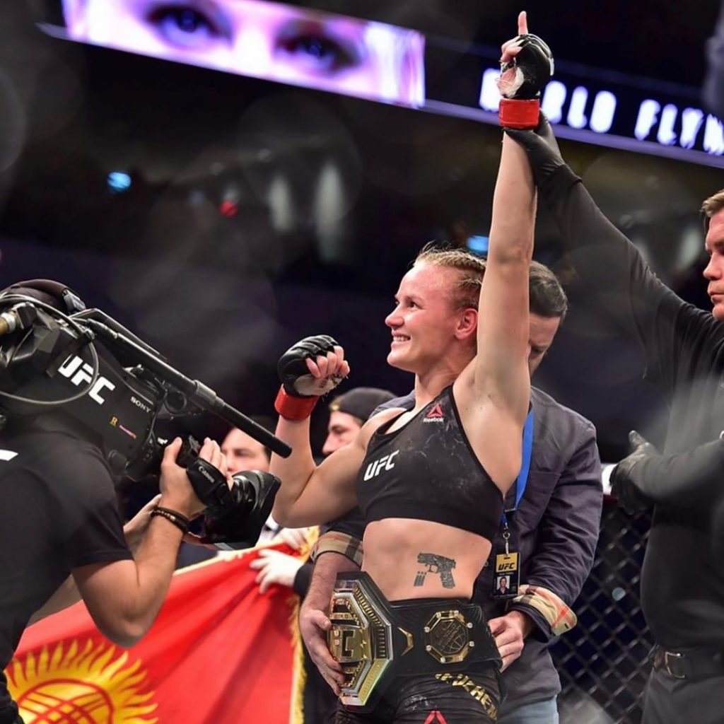 Valentina Shevchenko winning the flyweight title 