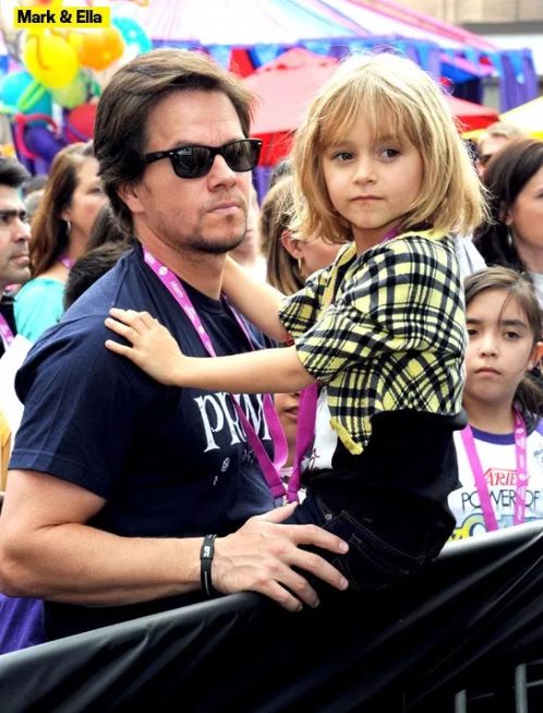 Childhood photo of Ella Rae Wahlberg with her father, Mark Wahlberg.