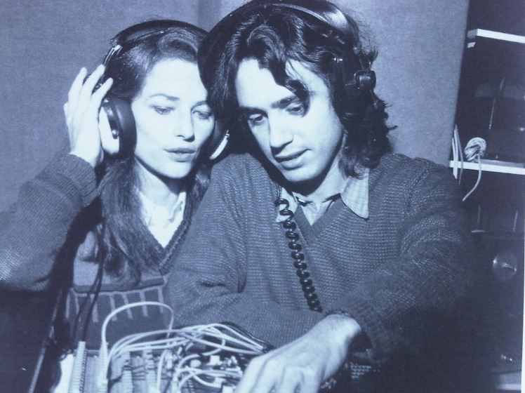 Jean-Michel Jarre and his third wife, Charlotte Rampling while recording.