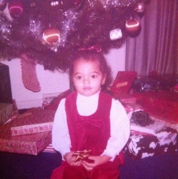 Childhood photo of Chelsi Smith on Christmas Day.