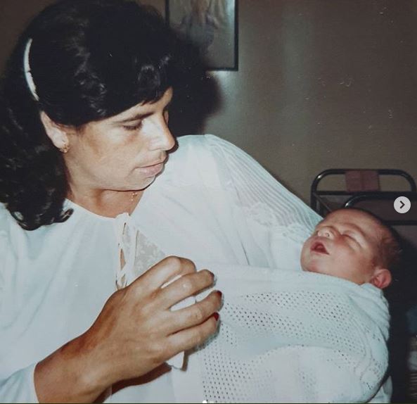 Childhood photo of Adriano Zumbo in his mother's arm.
