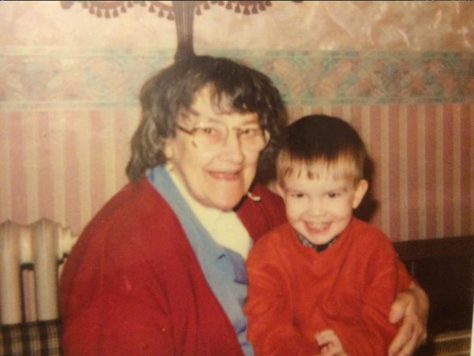 Childhood photo of Cometan with his late grandmother, Irenne Taylor.