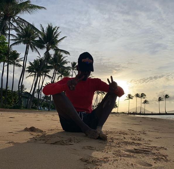 Ashton Sanders enjoying his vacation in Honolulu beach.