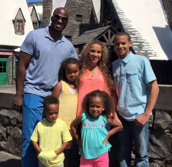 Chrystal and her husband, Akbar Gbaja-Biamila enjoying quality time with their children.