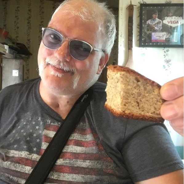 Jeff Curro eating a piece of cake.