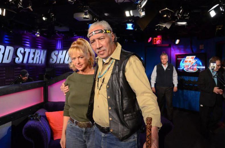 Riley Martin with his wife, Joy on the set of The Howard Stern Show.