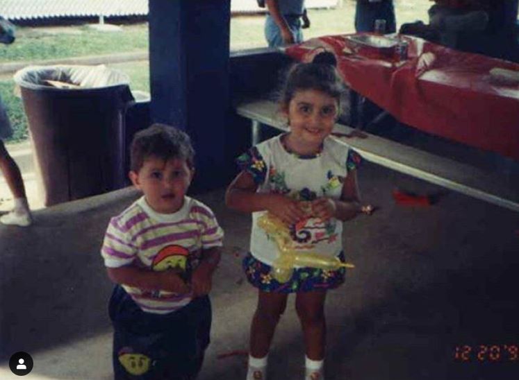 Childhood photo of Victor Arroyo with his cousin sister.