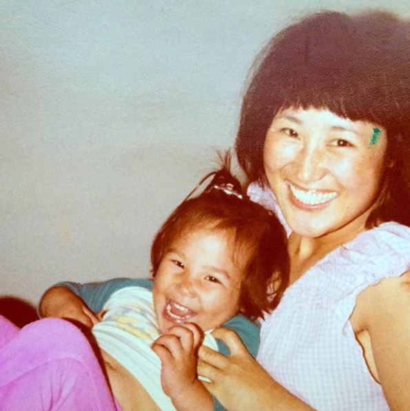 Childhood photo of Julee Cerda with her mother.