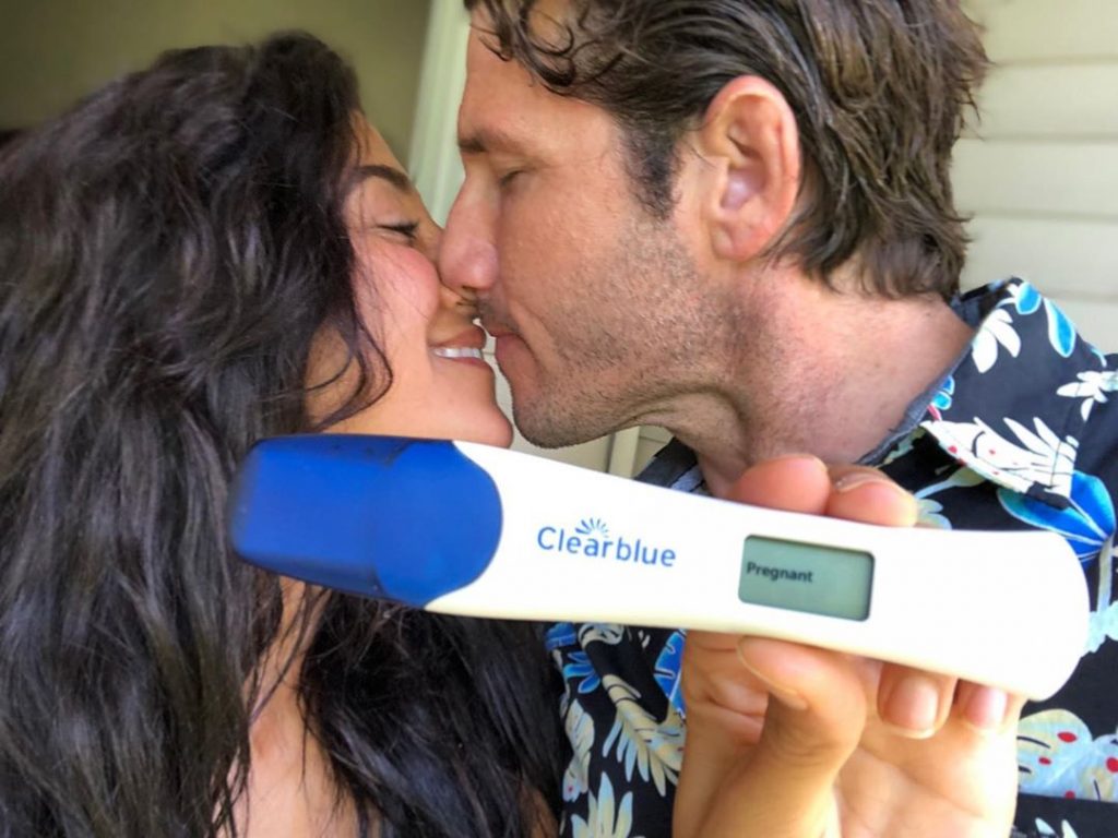 Krystle Amina surprised her husband with a gift of their upcoming child.