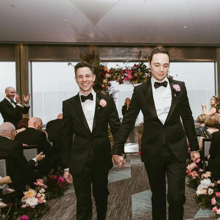 Jim Parsons and his spouse, Todd Spiewak's wedding ceremony.