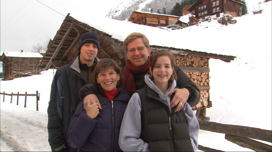 Rick Steves and his wife, Anne with their children.