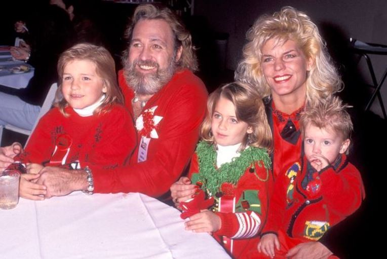 Dan Haggerty and his wife, Samantha Hilton with their children.