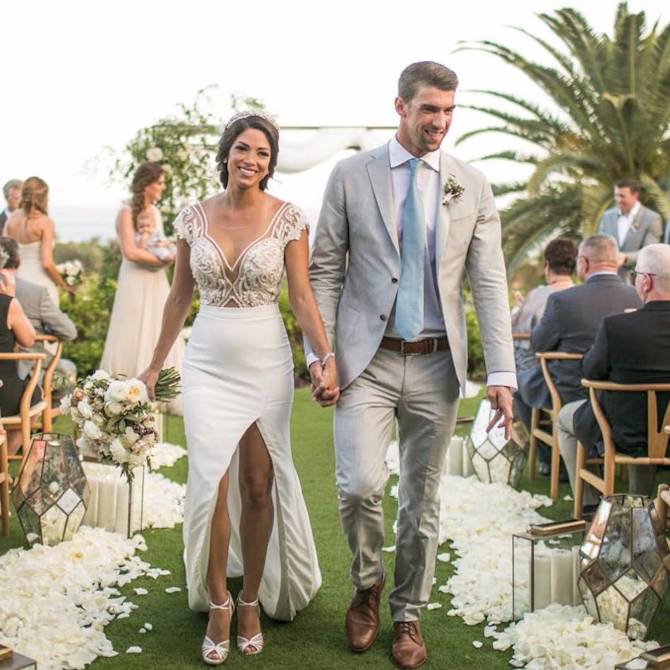 Sasha Clements on her wedding day along with her husband Corbin