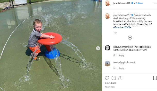 Janelle Brown spending time with her grandson