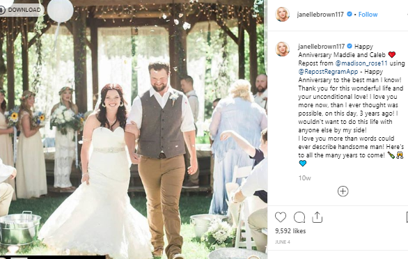 Janelle Brown son on his wedding