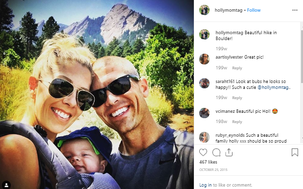 Holly Montag with her husband and son