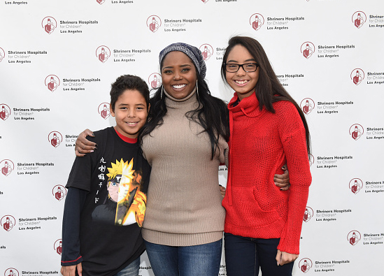 Shar Jackson along with her daughter and son